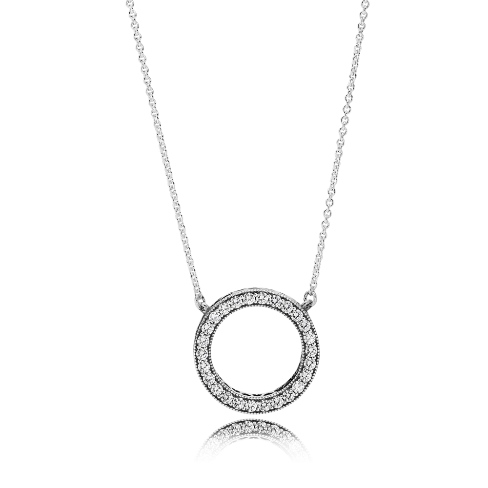 srebrny naszyjnik z zawieszką w postaci koła (źródło: estore-pl.pandora.net)