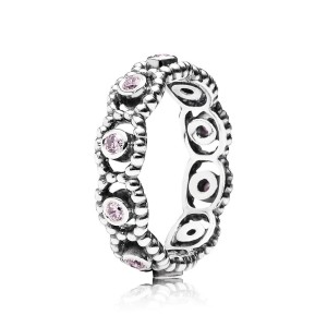 pierścionek ze srebra z różową cyrkonią
